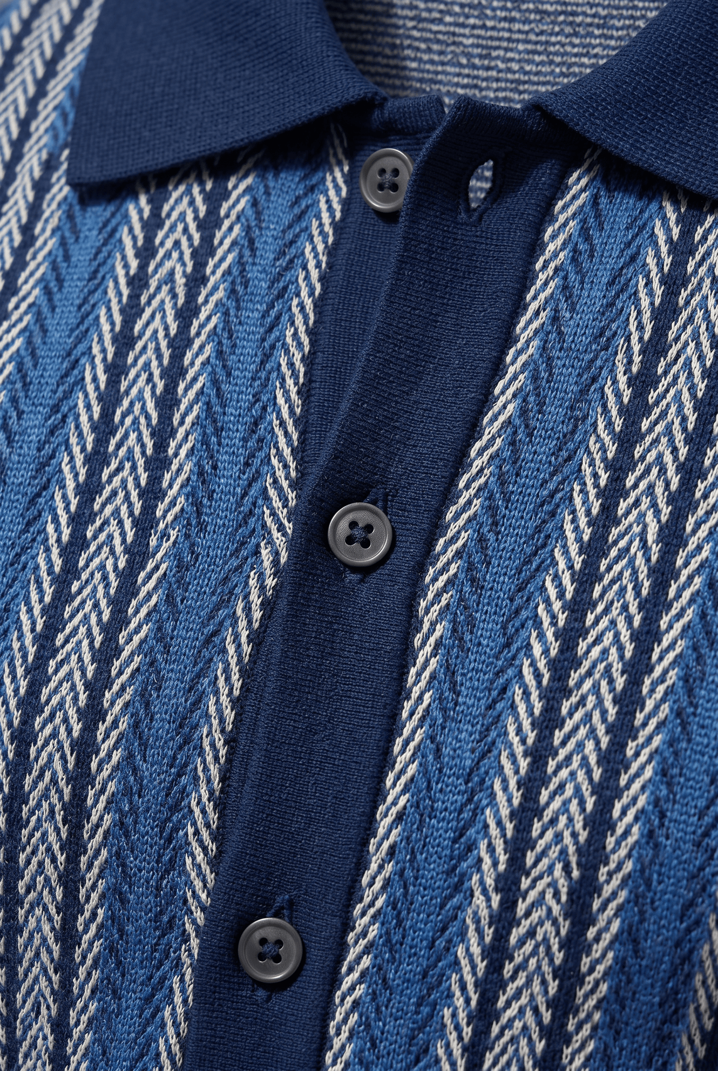Chemise rayée col boutonné homme