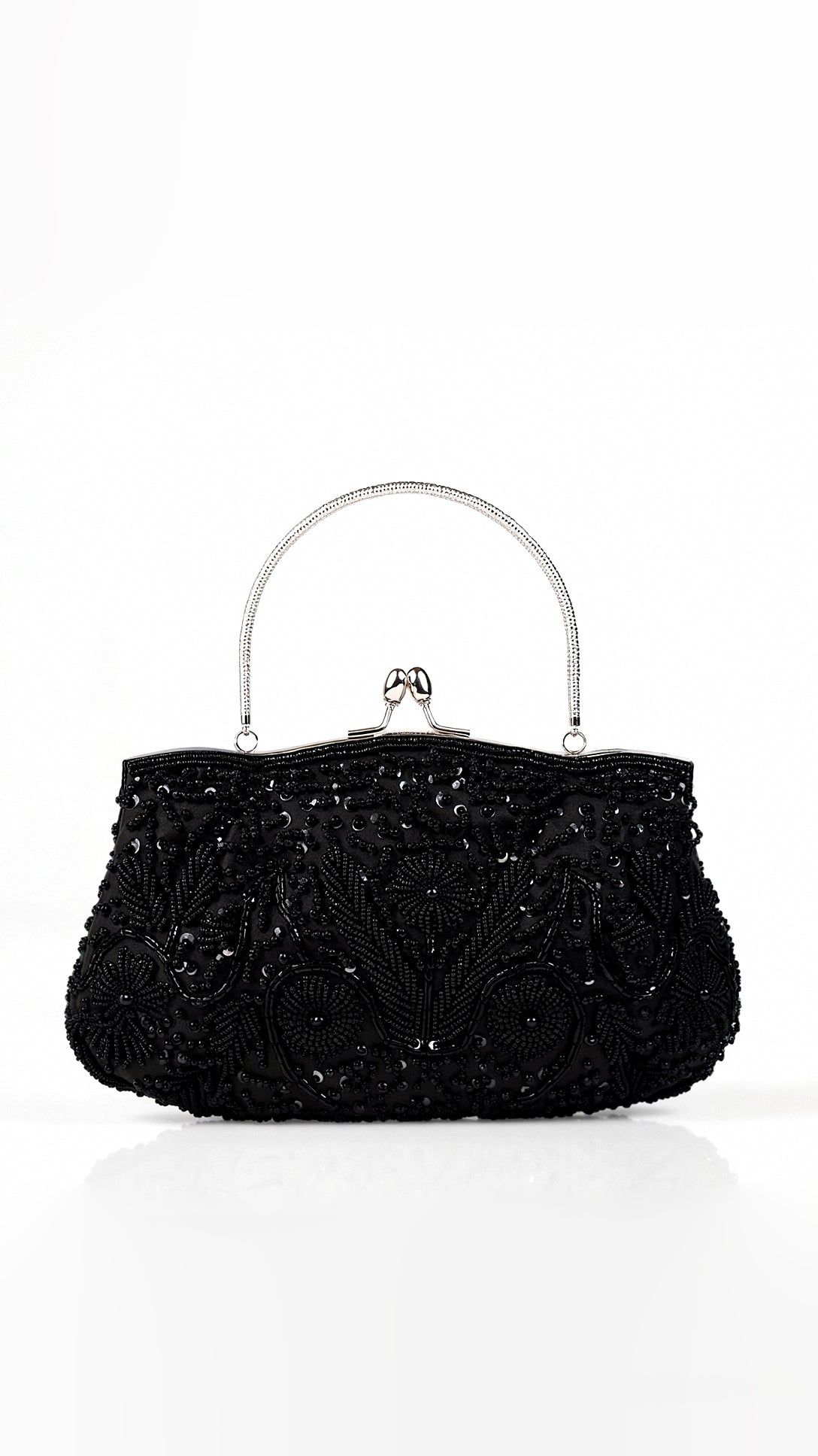Pochette soirée femme perlée clic-clac