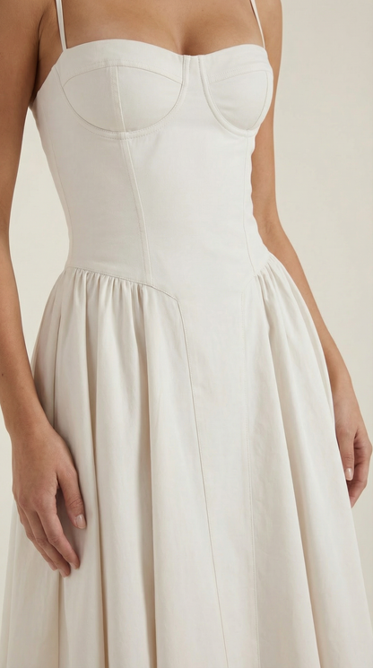 Robe midi corset femme imprimé fleuri