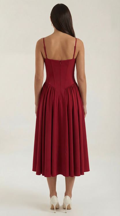 Robe midi corset femme imprimé fleuri