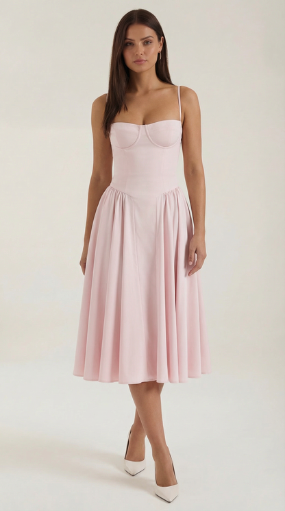 Robe midi corset femme imprimé fleuri