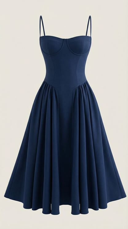 Robe midi corset femme imprimé fleuri