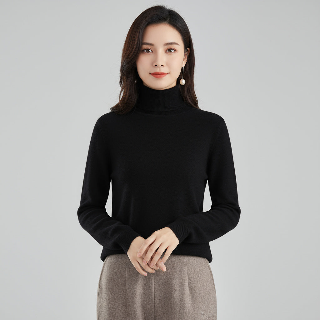 Pull Col Roulé Femme Maille