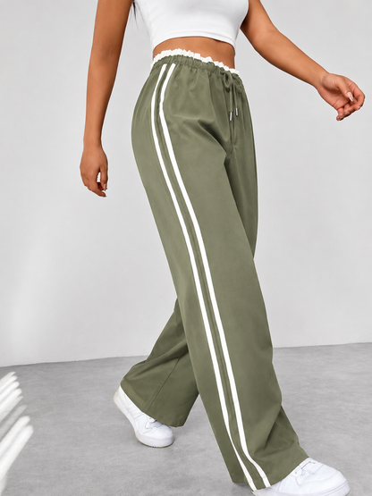 Kaeli – Pantalon de Jogging Femme Taille Haute | Bandes Contrastées