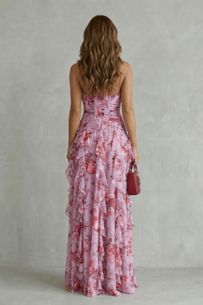 Robe Longue Femme à Col Halter | Drapé Froncé