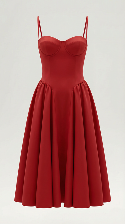 Robe midi corset femme imprimé fleuri