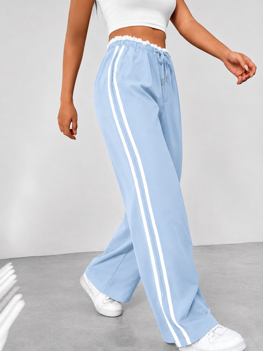 Kaeli – Pantalon de Jogging Femme Taille Haute | Bandes Contrastées