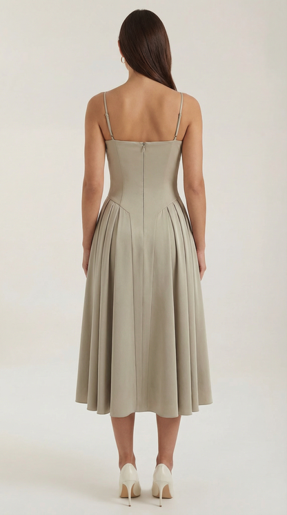 Robe midi corset femme imprimé fleuri