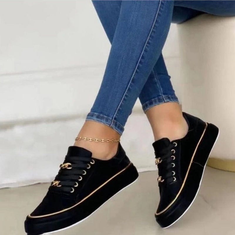 Chaussures Orthopédiques Femme à Lacets | Détails Dorés