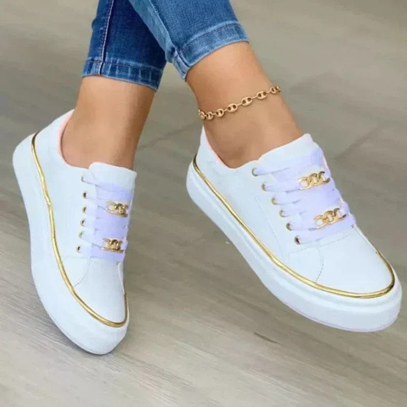 Chaussures Orthopédiques Femme à Lacets | Détails Dorés