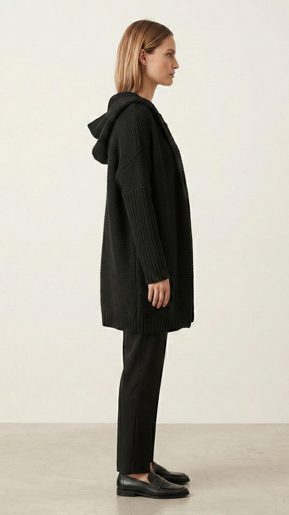 Gilet à capuche femme oversize zippé