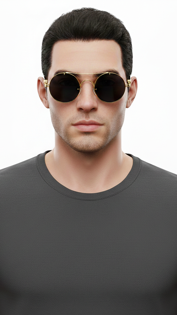 Lunettes de soleil ovales unisexe métal