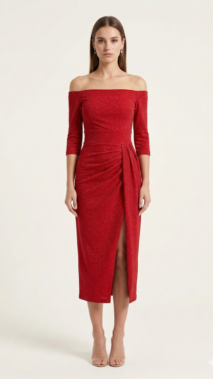 Robe de soirée pailletée femme