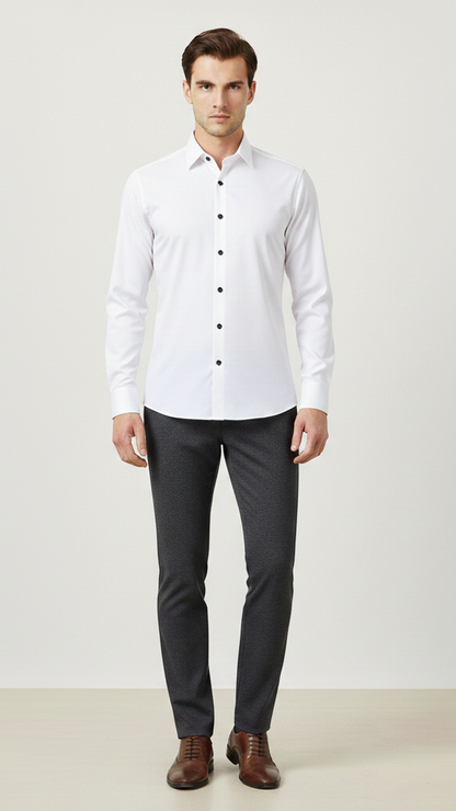 Chemise entreprise homme sans repassage stretch