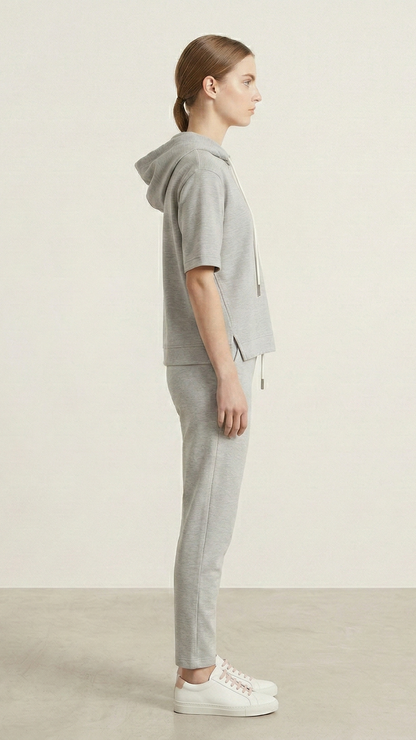 Sweat à capuche femme manches courtes