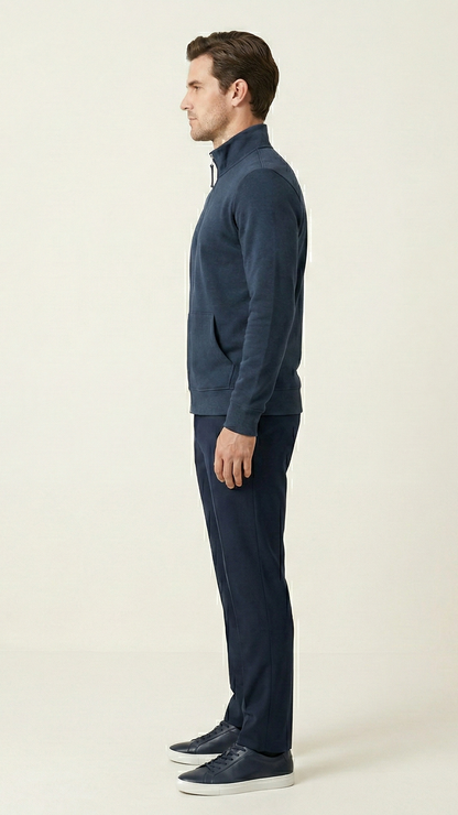 Sweat zippé homme col montant