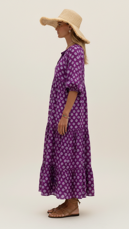 Robe Maxi Bohème Femme Col V