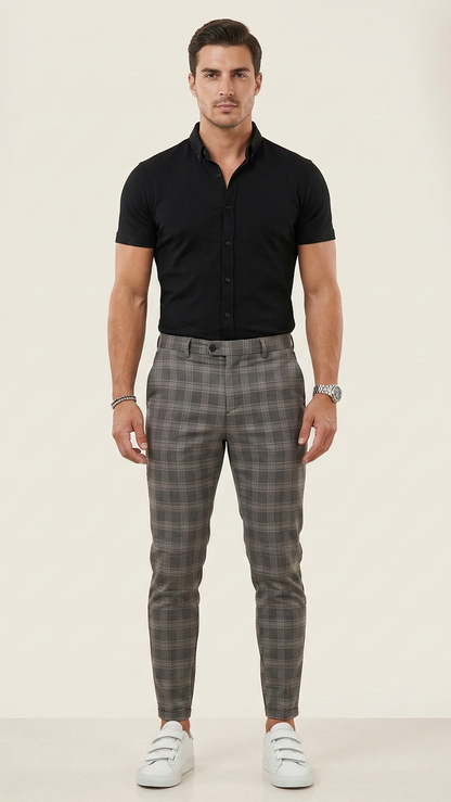 Pantalon chino homme à carreaux