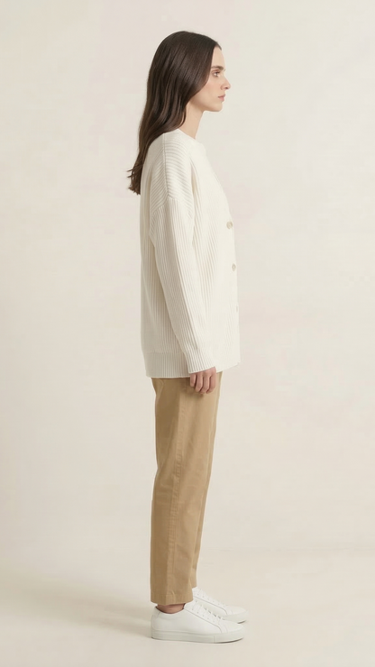 Cardigan maille femme boutonné col V