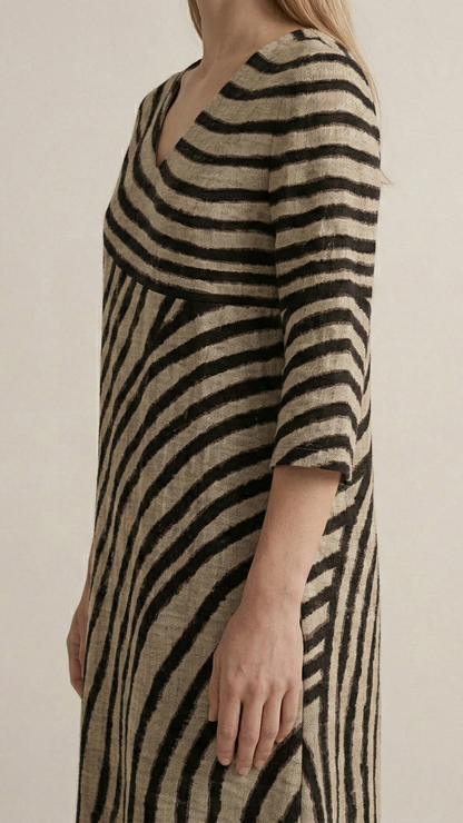 Robe femme col V poches