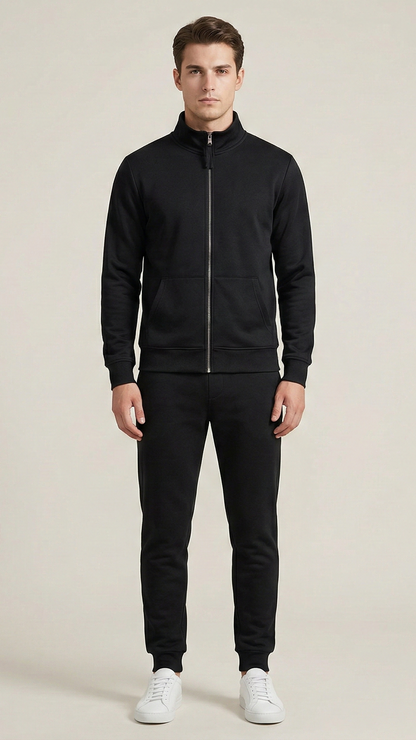 Sweat zippé homme col montant