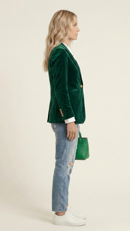Blazer femme cintré élégant col tailleur