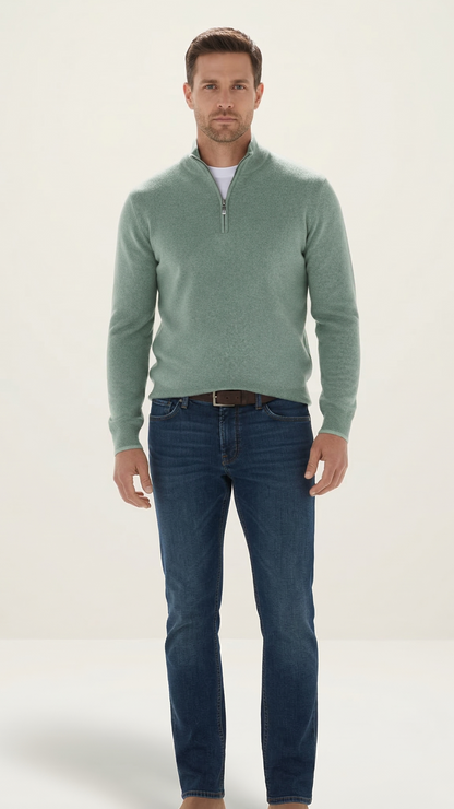 Pull Homme Col Zippé