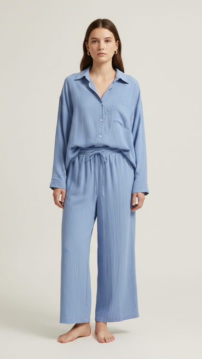 Ensemble 2 pièces femme effet lin