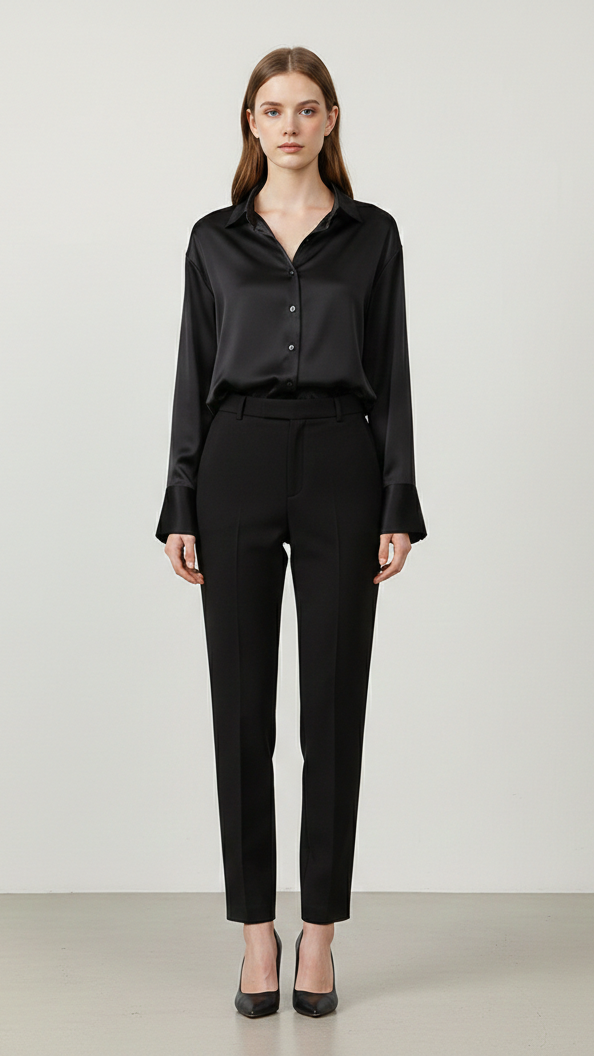 Chemisier femme boutonné manches longues