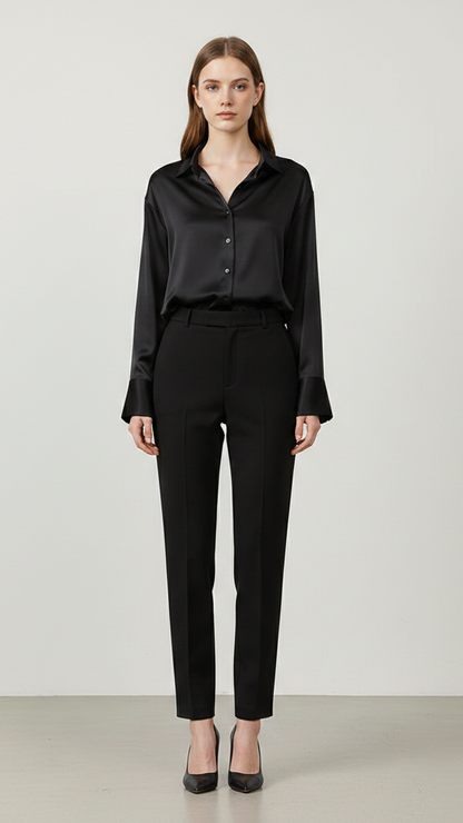 Chemisier femme boutonné manches longues