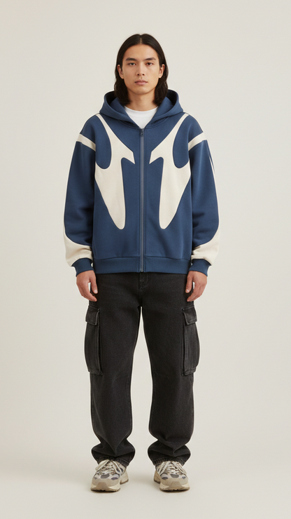 Sweat à capuche zippé homme coupe droite