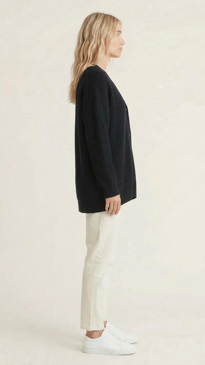 Cardigan maille femme boutonné col V