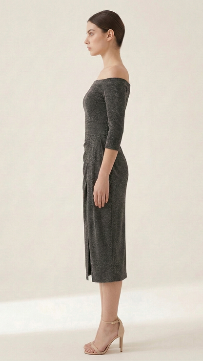 Robe de soirée pailletée femme