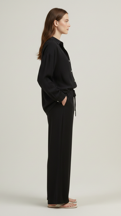 Ensemble 2 pièces femme effet lin
