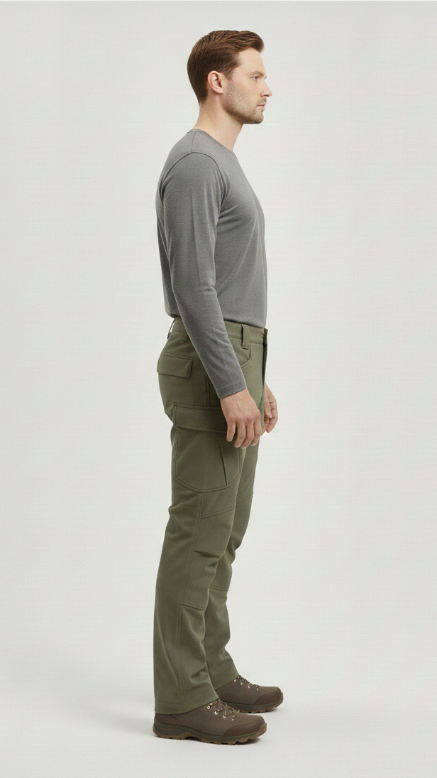 Pantalon cargo homme doublé polaire déperlant