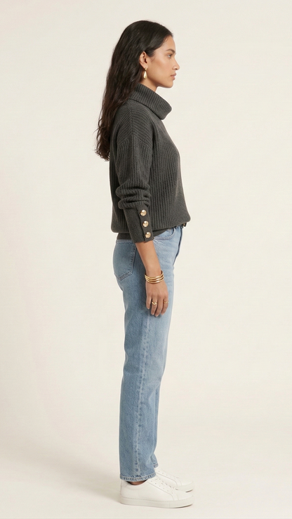 Pull col roulé femme palangre