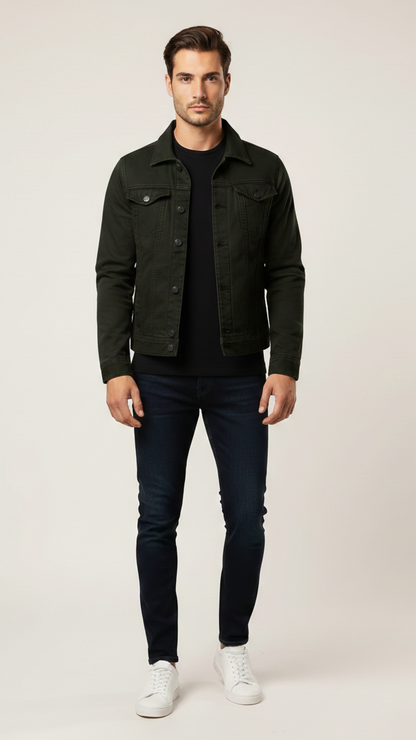 Veste homme boutonnée coupe trucker