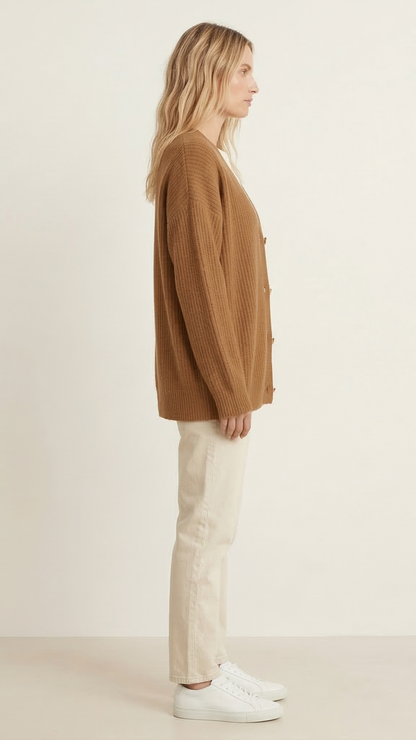 Cardigan maille femme boutonné col V