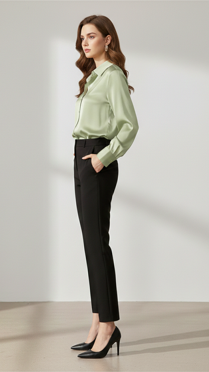 Chemisier femme boutonné manches longues