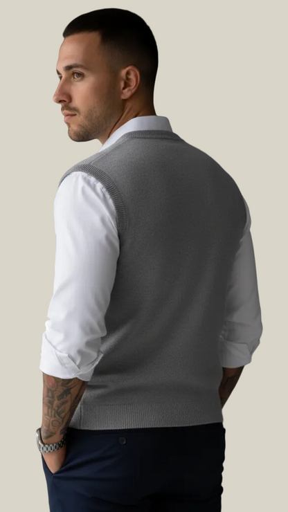 Pull sans manches homme col V