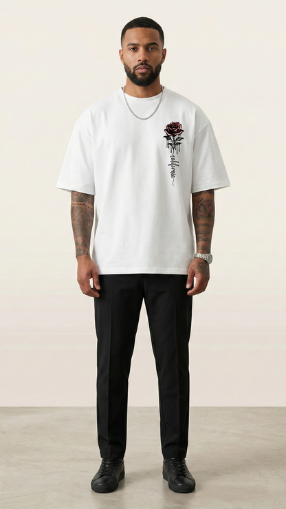 T-shirt homme imprimé rose coupe ample