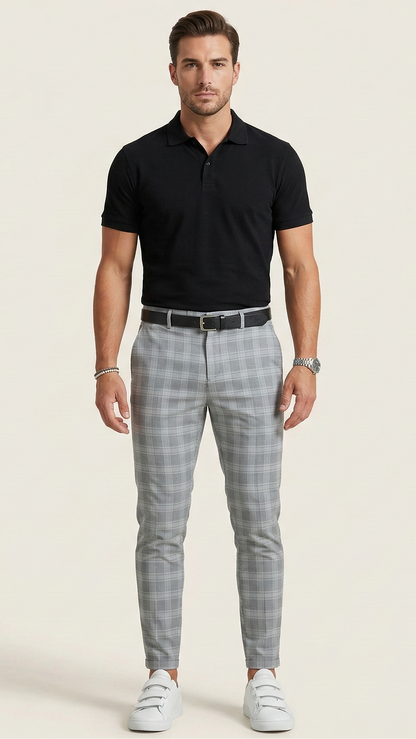 Pantalon chino homme à carreaux