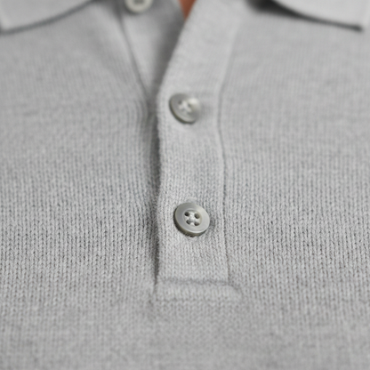 Polo homme manches longues col boutonné