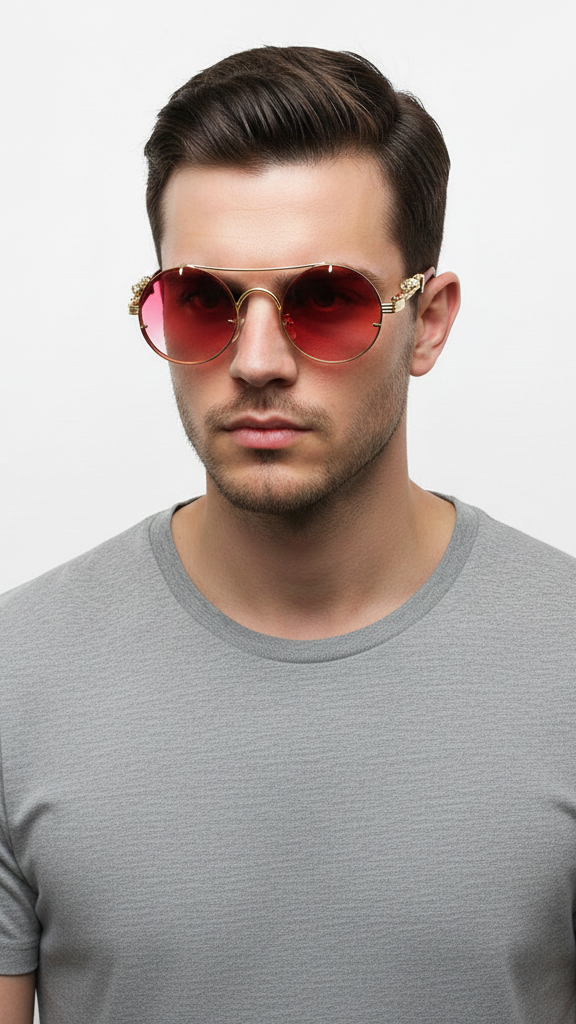Lunettes de soleil ovales unisexe métal
