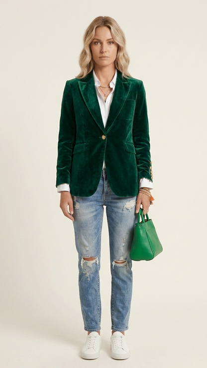 Blazer femme cintré élégant col tailleur