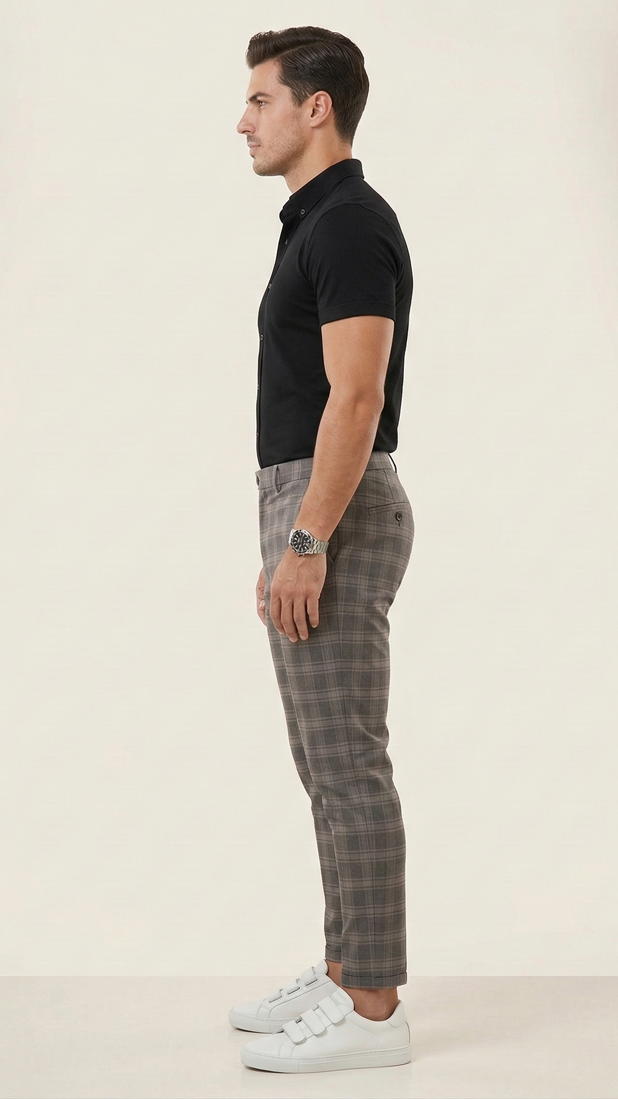 Pantalon chino homme à carreaux