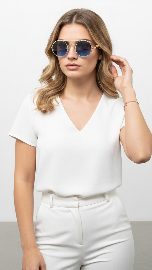 Lunettes de soleil ovales unisexe métal