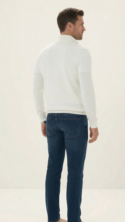 Pull Homme Col Zippé