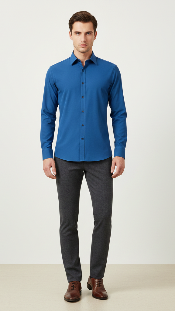 Chemise entreprise homme sans repassage stretch