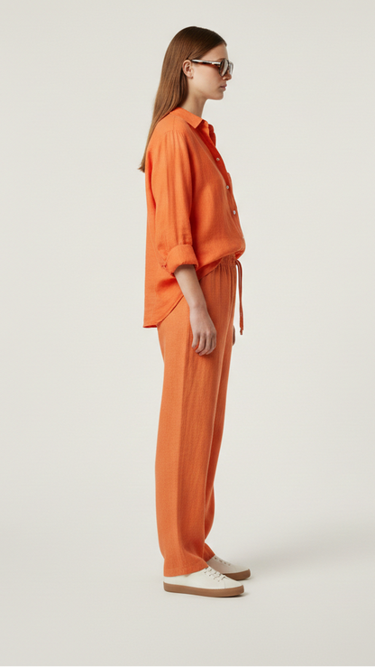 Ensemble 2 pièces femme effet lin